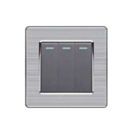 Bộ công tắt 3 nút nhấn 2 chiều cổ điển S2 series MÀU XÁM (C1A332)