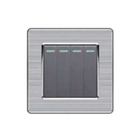 Bộ công tắt 4 nút nhấn 2 chiều cổ điển S2 series MÀU XÁM (C1A432)