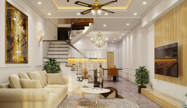 Đèn ốp trần phòng khách tiết kiệm điện – Giải pháp chiếu sáng thông minh